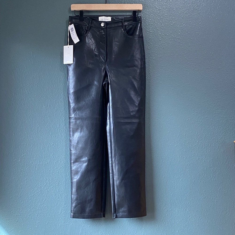 NWT Wilfred Melina Size 6 Black Vegan Leather Pants Aritzia
